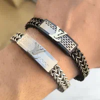 دستبند بافت مردانه استیل LV 5706506161