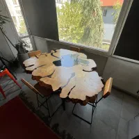 میز چوبی اسلب به همراه صندلی