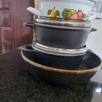قابلمه و تابه چدن و لعابی