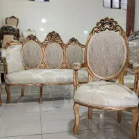 مبل سلطنتی مدل تاج گل(سه قاب)با چوب راش