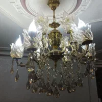 دو عدد لوستر برنجی ۶ شاخه ۱۲ شعله