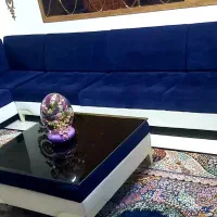 مبل ال سرمه ای سفید