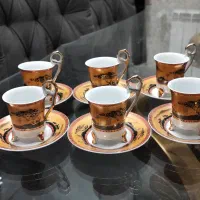 فنجون و نعلبکی قهوه خوری طلاکوب یاماسین ژاپن|ظروف سرو و پذیرایی|تهران, پرستار|دیوار