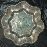 سینی استیل طرحدار ایرانی مارک سولماز حک شده