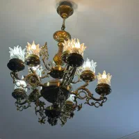 لوستر برنزی سنگین سالم|لوستر و چراغ آویز|سهند, |دیوار