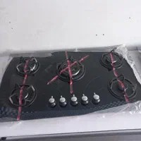 گاز ۵ شعله صفحه شیشه رومیزی توکار چدن گرد روکار