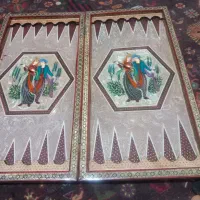 تخته نرد خاتم کاری شده با عکس لیلی و مجنون