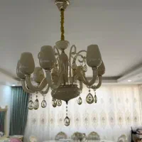 دو عدد لوستر کریستال شامپاینی ۸ شاخه