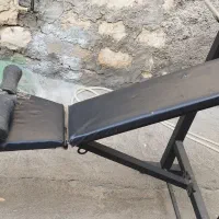 میز پرس چند کاره با میله هالترو دو عدد دمبل ۱۰کیلو