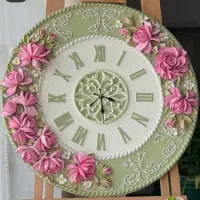 انواع دیوار کوب ساعت با گلهای برجسته استاکو