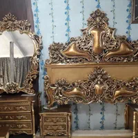 سرویس خواب چوبی تمام چوب دونفره سه گل ماهیچه|تخت و سرویس خواب|تهران, یافت آباد جنوبی|دیوار