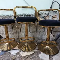 صندلی اپن بار لوکس طلایی تعداد ۳ عدد