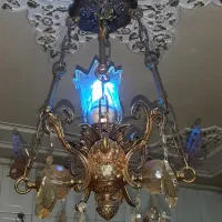 دو عدد لوستر برنزی ۱۰ شعله و تک شعله سنگین