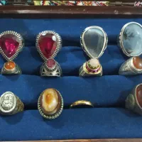 تعدادی انگشتر نقره شجر یاقوت اوپال سنگین وزن