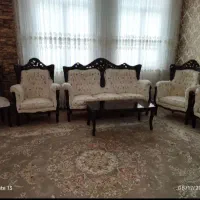 مبل منبت کار دست چوب راش گرجستان ۹نفر|مبلمان خانگی و میز عسلی|مشهد, استاد یوسفی (شهرک غرب)|دیوار