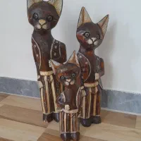 مجسمه چوبی گربه