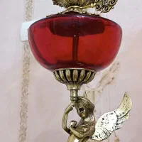 شمعدان یا آباژور برنزی فرشته (توضیحات بخونید)|چراغ خواب و آباژور|تهران, خاک سفید|دیوار