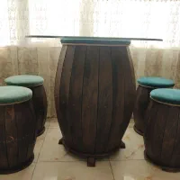 میز و صندلی چوبیطرح بشکه