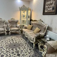 یک ست مبل چوب راش ۷ نفره+ ناهارخوری ۶ نفره+ بوفه