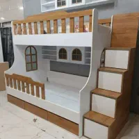 تخت خواب دو طبقه مدل کلبه چوبی