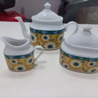 سرویس قوری و قندان وجاشکری وسوپخوری چینی قدیمی