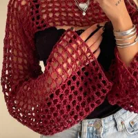 شراگ پینترستی نیم تنه قلاب بافی|لباس|گرگان, |دیوار