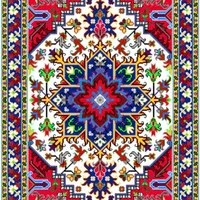 زیرپایی با دار قالی نقشه سنتی و عددی|تابلو فرش|قم, سراجه (۱۵ خرداد)|دیوار