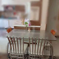 میز ناهار خوری فلزی چهار نفره