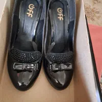 کفش مجلسی ورنی مشگی پاشنه۸سانت