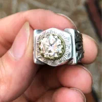 انگشتر نقره نگین موزانایت