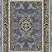 فرش ۱۲۰۰ شانه طرح)(، لچک و ترنج  با رنگ فیروزه‌ای