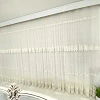 پرده دانتل همراه میل پرده