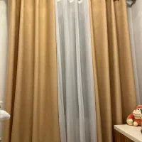 پرده پانچ دو رنگ کرم و سفید|پرده، رانر، رومیزی|تهران, نظام‌آباد|دیوار