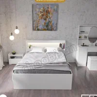 تخت دونفره با کفی ها و کشوهای زیر تخت تمامMDFافرا|تخت و سرویس خواب|تبریز, |دیوار