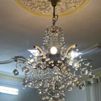 لوستر کریستالی ۶ شاخه سالم و تمیز|لوستر و چراغ آویز|لنگرود, |دیوار