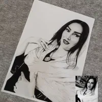 طراحی چهره سیاه قلم