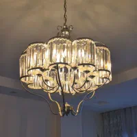 لوستر کریستال کروم استیل