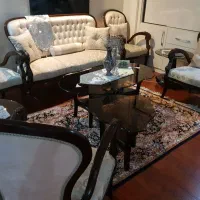 مبلمان استیل تمام چوب+میز نهار خوری