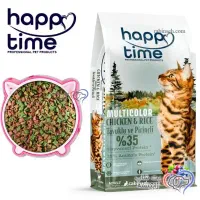 غذای گربه هپی تایم، ده کیلو، مالتی کالر مرغ و برنج