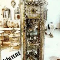 ساعت ایستاده برنز طرح گل رز