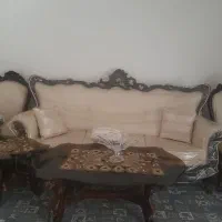 مبل ۹نفره ومیز نهار خوری ۶ نفره چوب گردومبل ۹نفره