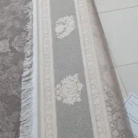 فرش محتشم کاشان گل برجسته طرح انکارا ۱۲متری طوسی