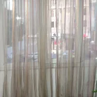 پرده حریر متراژبالا رنگ کرم نباتی