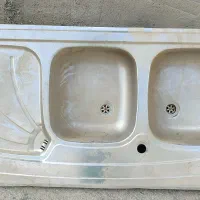 سینک دو لگنه و گاز صفحه ای استیل مارک اخوان