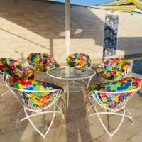 صندلی باغی مهتاب سفید و مشکی|صندلی و نیمکت|قم, بلوار امین و ساحلی|دیوار