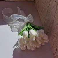 دسته گل عروس،گل لاله لمسی دسته گل عقد|گل مصنوعی|مراغه, |دیوار
