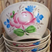 ۱۱ عدد کاسه‌آبگوشت‌خوری گل‌سیب روسی قدیمی|کلکسیون اشیاء عتیقه|رشت, دباغیان|دیوار