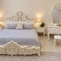 سرویس خواب سلطنتی سفید بسیار شیک و خاص کامل و سالم