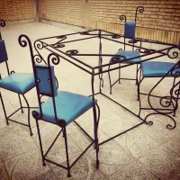 میز و صندلی نهارخوری فرفورژه ۴ نفره|میز و صندلی غذاخوری|کرمان, |دیوار