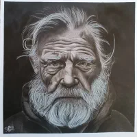 طراحی چهره سیاه قلم|تابلو، نقاشی، عکس|مرودشت, محمد آباد|دیوار